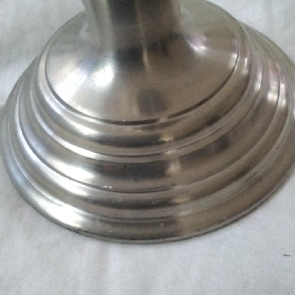 9” Pewter Candlestick Holders, set of 2